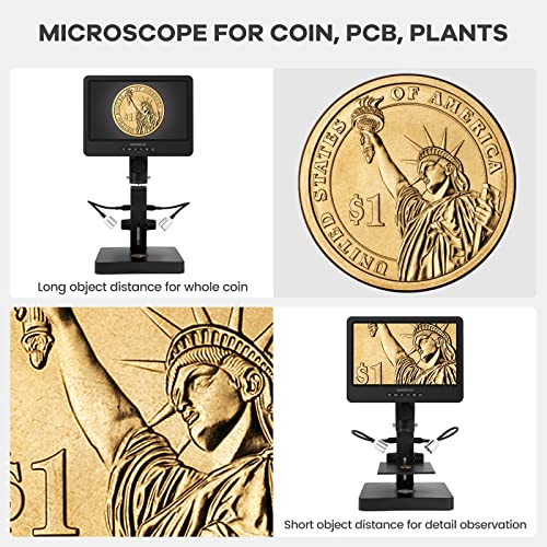 Andonstar AD249S-P 10.1 Inch HDMI Digital Microscope, 4000x 3 Lens 2160P UHD Video Record, Biological Microscope Kit for Adults and Kids, Coin Microscope for Error Coins, Prepared Slides, 32G SD Card - Image 5