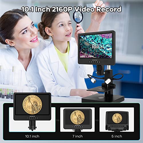 Andonstar AD249S-P 10.1 Inch HDMI Digital Microscope, 4000x 3 Lens 2160P UHD Video Record, Biological Microscope Kit for Adults and Kids, Coin Microscope for Error Coins, Prepared Slides, 32G SD Card - Image 3