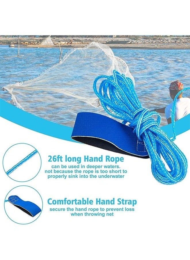 شو وو شبكة صيد معلقة من الفولاذ 240 من النايلون أحادي الخيوط على الطراز الأمريكي، شبكة صيد يدوية للاستخدام الخارجي مع أوزان ثقيلة لفخ الطعم للأسماك - Image 4