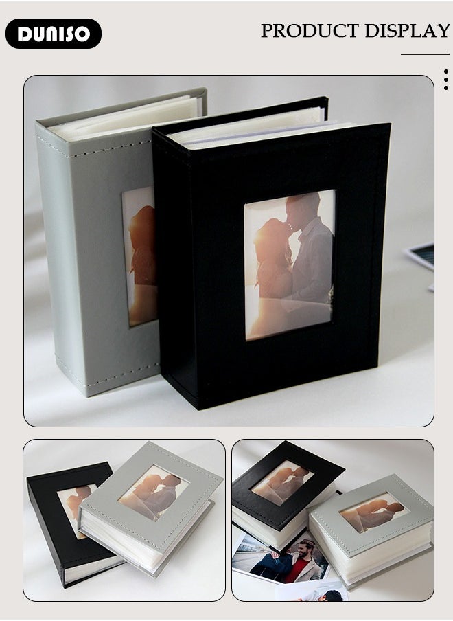 DUNISO - 2Pcs Pockets Photo Album,with Picture Display Window, Cartoon Kids Children Picture Storage with 100 Pages Each, Frame Large Capacity  Leather Frame Cover Picture Case Photo Album Gift - Image 1