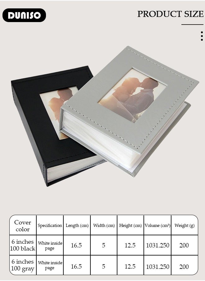 DUNISO - 2Pcs Pockets Photo Album,with Picture Display Window, Cartoon Kids Children Picture Storage with 100 Pages Each, Frame Large Capacity  Leather Frame Cover Picture Case Photo Album Gift - Image 1