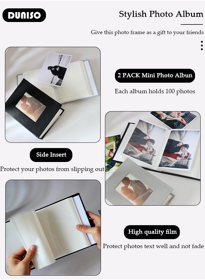 DUNISO - 2Pcs Pockets Photo Album,with Picture Display Window, Cartoon Kids Children Picture Storage with 100 Pages Each, Frame Large Capacity  Leather Frame Cover Picture Case Photo Album Gift - Image 1