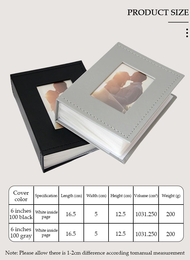 DUNISO ألبوم صور مكون من قطعتين، مع نافذة عرض للصور، تخزين صور الأطفال الكرتونية مع 100 صفحة لكل منها، إطار كبير السعة من الجلد، حافظة صور، ألبوم صور كهدية - Image 2