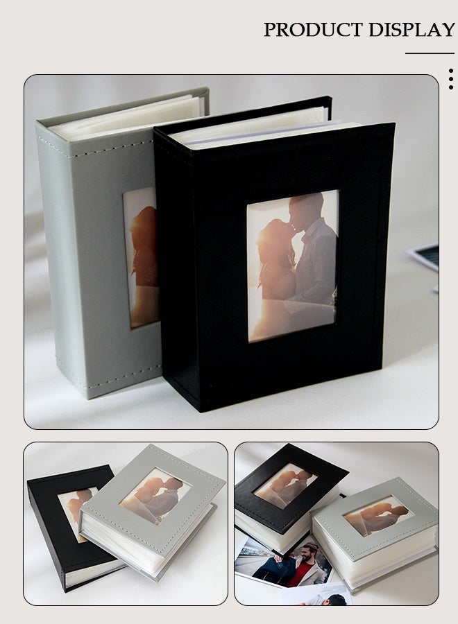 DUNISO ألبوم صور مكون من قطعتين، مع نافذة عرض للصور، تخزين صور الأطفال الكرتونية مع 100 صفحة لكل منها، إطار كبير السعة من الجلد، حافظة صور، ألبوم صور كهدية - Image 5