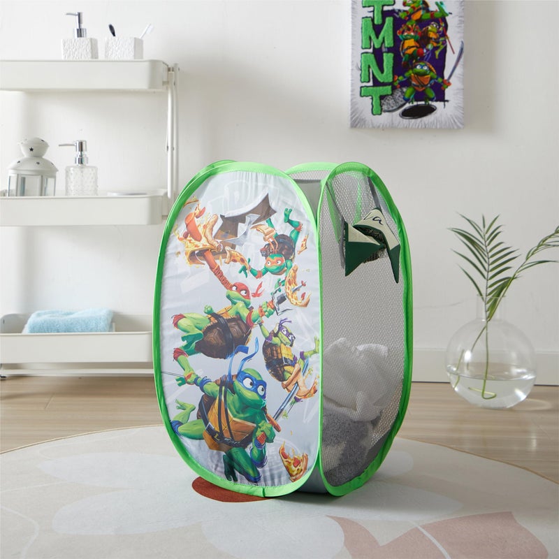 Idea Nuova Teenage Mutant Ninja Turtles: Mutant Mayhem Pop-Up Hamper with Durable Handles, Kids Laundry & Room Storage Organizer, 21â€H x 13.5â€W x 13.5â€L - Image 4