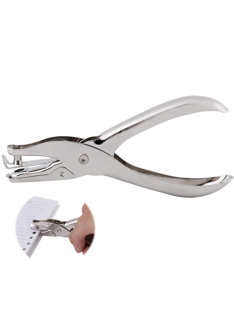 Handheld Single Hole Metal Punch, 6mm Round Hole Punch Tool, Multi-functional Manual Punch Pliers for Paper, Cards, Scrapbooking and Ticket Marking, Essential for Office, Crafts, and Home Use - Image 1