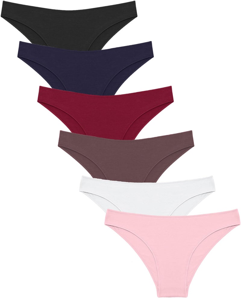 Knowyou Womens Underwear Cotton Cheeky Panties for Women Cute Stretch Bikini Breathable Panties for Ladies 6Pack - Image 3