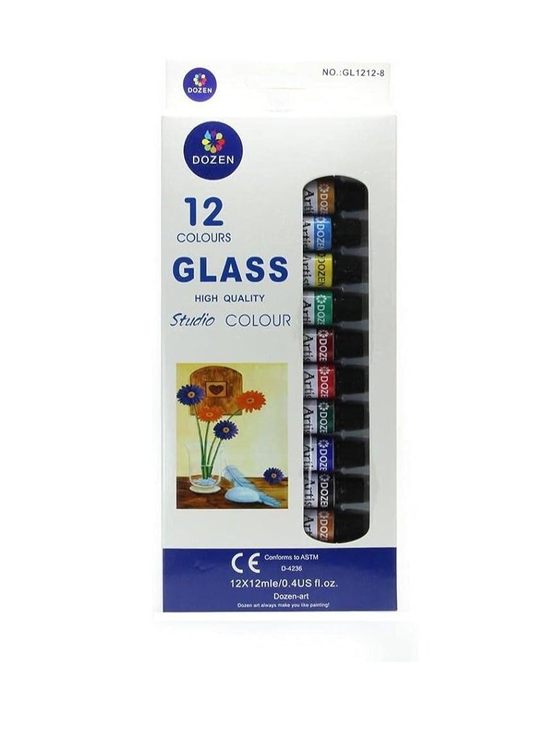 Dozen Glass Colors Studio 12 x 12 ml - Image 1