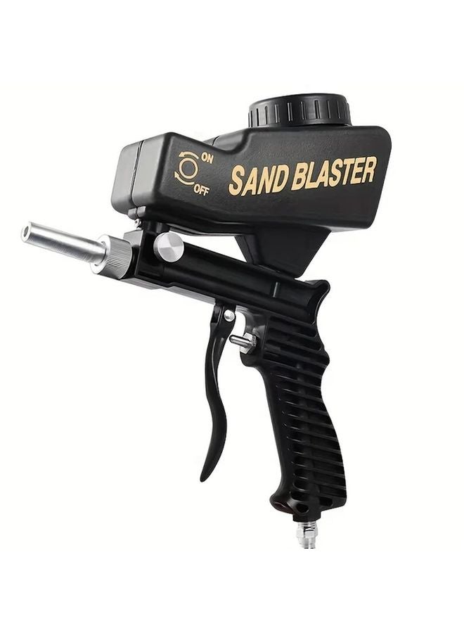 Black Gravity Sandblasting Gun Pneumatic Anti Rust Blasting Machine Adjustable 90Psi - Image 1