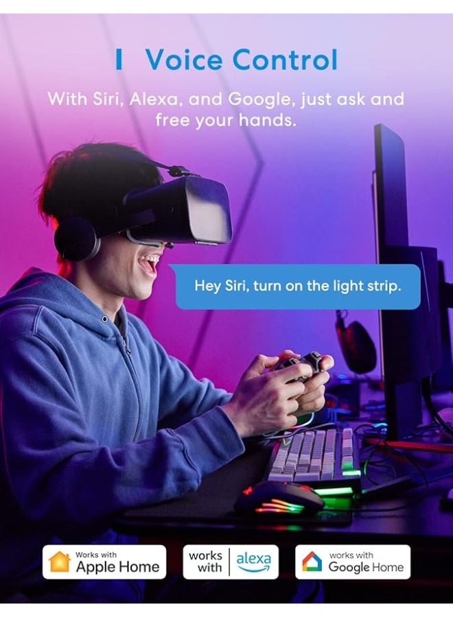 meross WIFI Power Strip, 6 AC Outlets 4 USB Ports Extension Lead, Compatible with Apple Homekit SmartThings Alexa Google Home, Voice/Remote Control Surge Protector with USB, 2.4GHz, 6ft Cord Long - Image 3