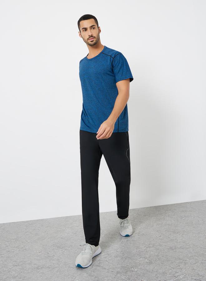 Styli Active Men Blue Acid Wash Quick Dry Textured Training T-Shirt - Image 2