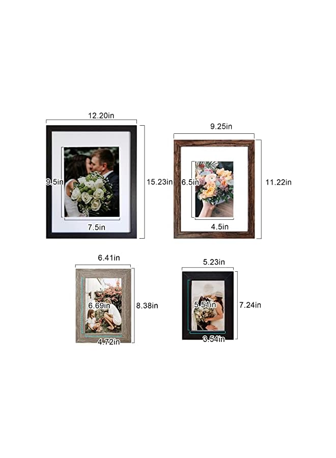 The Bros Picture Frames Collage, Gallery Wall Frame Set with 11x14 8x10 5x7 4x6 Frames in 3 Different Finishes, Set of 10 - Image 4