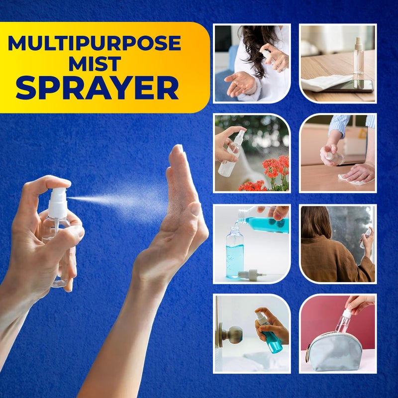 Symbah Small Spray bottle 50ml atomiser empty clear fine mist plastic Refillable spray bottles for Traveling, Make-up, Skincare Cleaning Liquids (3 PCS) with Funnel - Image 5