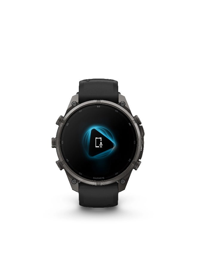Garmin Fenix 9 Pro - 47 mm - Carbon Gray DLC Titanium with Black/Pebble Grey Silicone Band Carbon Gray DLC Titanium with Black/Pebble Gray band - Image 2