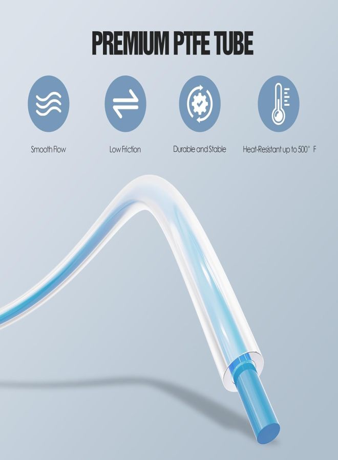 أنبوب PTFE بقطر داخلي 2.5 مم وقطر خارجي 4 مم | طول 16.4 قدم مع قاطع أنابيب | متوافق مع طابعات Bambu Lab A1 Mini/A1/P1P/P1S/X1C/AMS/P1/X1 Series و Creality K1/K1 Max/Ender 3 V3 ثلاثية الأبعاد - خيوط طباعة 1.75 مم - Image 2