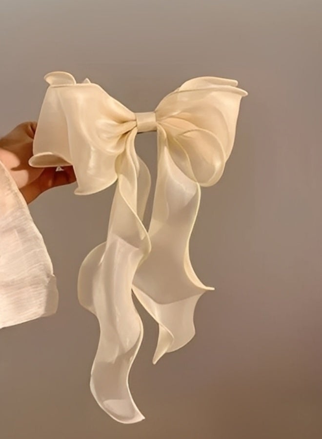 4 Pieces Gauze Cute and Beautiful Bow Hair Accessories for Women Girls Charming color Blue Pink Apricot and Purple - Image 4