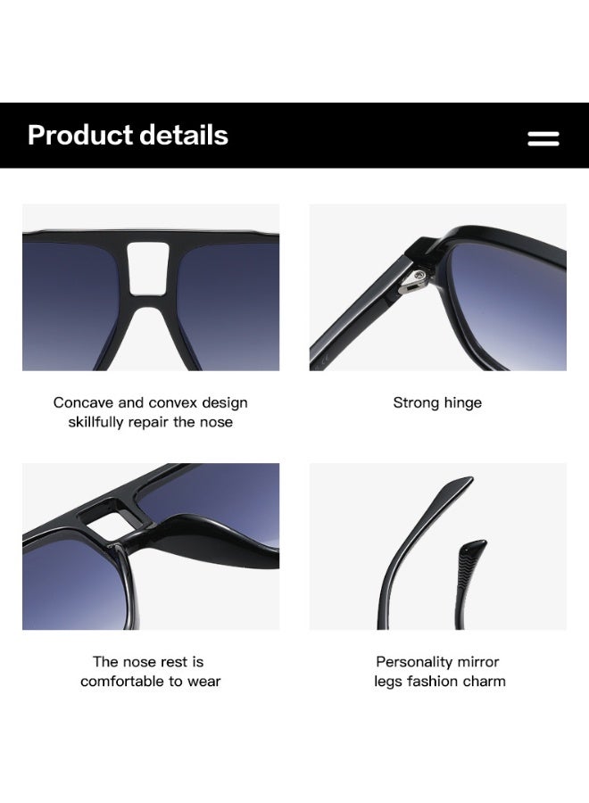 Anna Stylish Double-Bridge UV Protection Pilot Sunglasses - Image 2