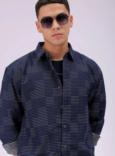 ذا انديان كراج كو Men Relaxed Fit Solid Full Sleeves Cutaway Collar Resort Wear Shirt