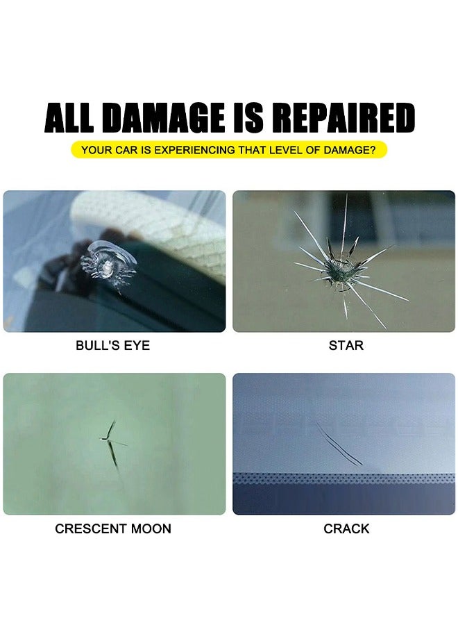 2 PCS Car Windshield Crack Scratch Resin Repair Tool For Glass Chips And Cracks, DIY Car Windshield Repair Kit, Car Windscreen Glass Repairing Glue For Bulls Eyes, Star Half Moon, Start-Shaped Crack - Image 4