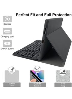 ELTRAZONE Keyboard Case for Samsung Galaxy Tab S6 Lite 10.4'' (SM-P610/P615/P613/P619,2020/2022),  Leather Folio Cover with Detachable Magnetically Bluetooth Keyboard with S-Pen Holder, Black  - Image 5