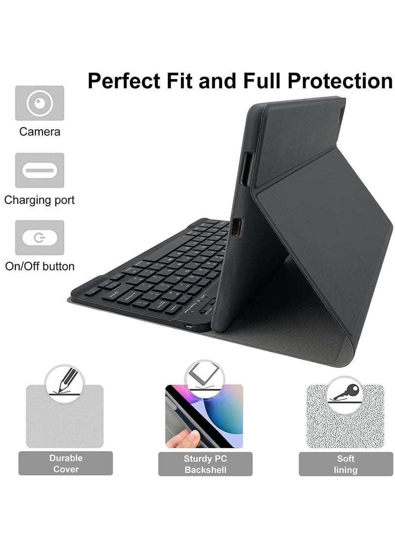 ELTRAZONE Keyboard Case for Samsung Galaxy Tab S6 Lite 10.4'' (SM-P610/P615/P613/P619,2020/2022),  Leather Folio Cover with Detachable Magnetically Bluetooth Keyboard with S-Pen Holder, Black  - Image 5
