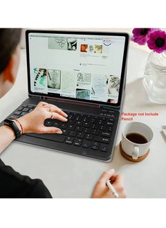 ELTRAZONE Keyboard Case for Samsung Galaxy Tab S6 Lite 10.4'' (SM-P610/P615/P613/P619,2020/2022),  Leather Folio Cover with Detachable Magnetically Bluetooth Keyboard with S-Pen Holder, Black  - Image 2