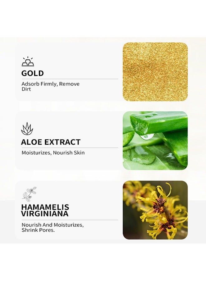 RtopR Gold Blackhead Remover Mask,For All Skin Types,Deep Cleansing Blackheads, Dirts, Pores,Peel off Facial Mask Nose strips 40g - Image 3