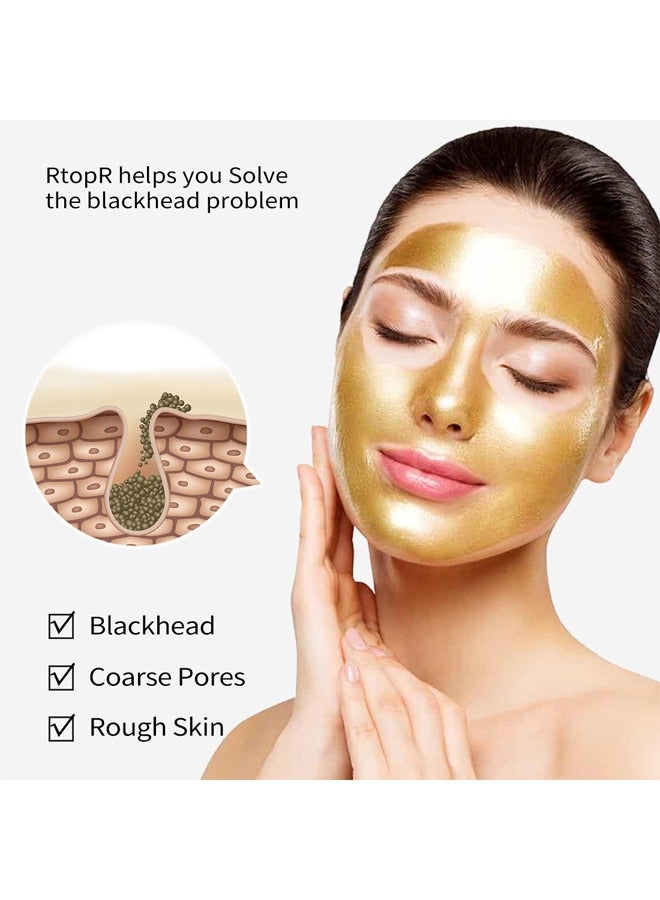 RtopR Gold Blackhead Remover Mask,For All Skin Types,Deep Cleansing Blackheads, Dirts, Pores,Peel off Facial Mask Nose strips 40g - Image 4
