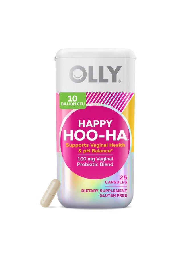 OLLY Happy Hoo-Ha Capsules, Probiotic for Women, Vaginal Health and pH Balance, 10 Billion CFU, Gluten Free - 25 Count - Image 1