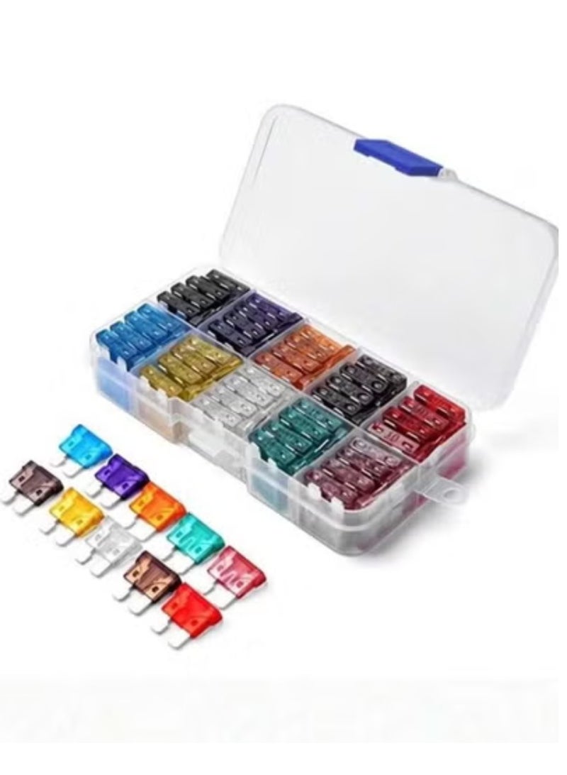 Assorted car fuse kit, 100 pieces with a storage box. - Image 1