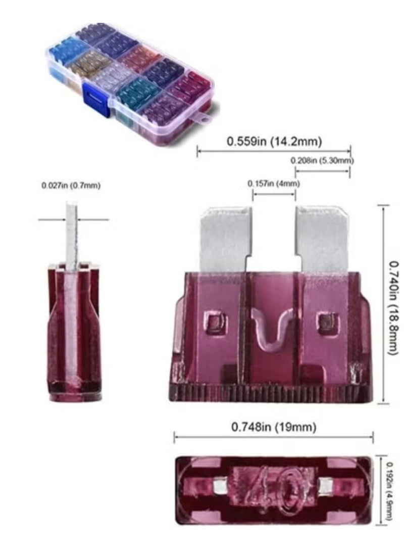 Assorted car fuse kit, 100 pieces with a storage box. - Image 4