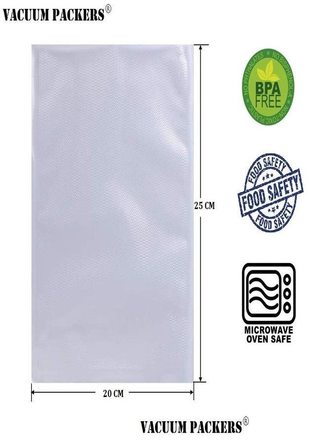 VACUUM PACKERS 20cm x 25cm Dotted Embossed Transparent Food Vacuum Pouches pack of 100 pcs… - Image 2