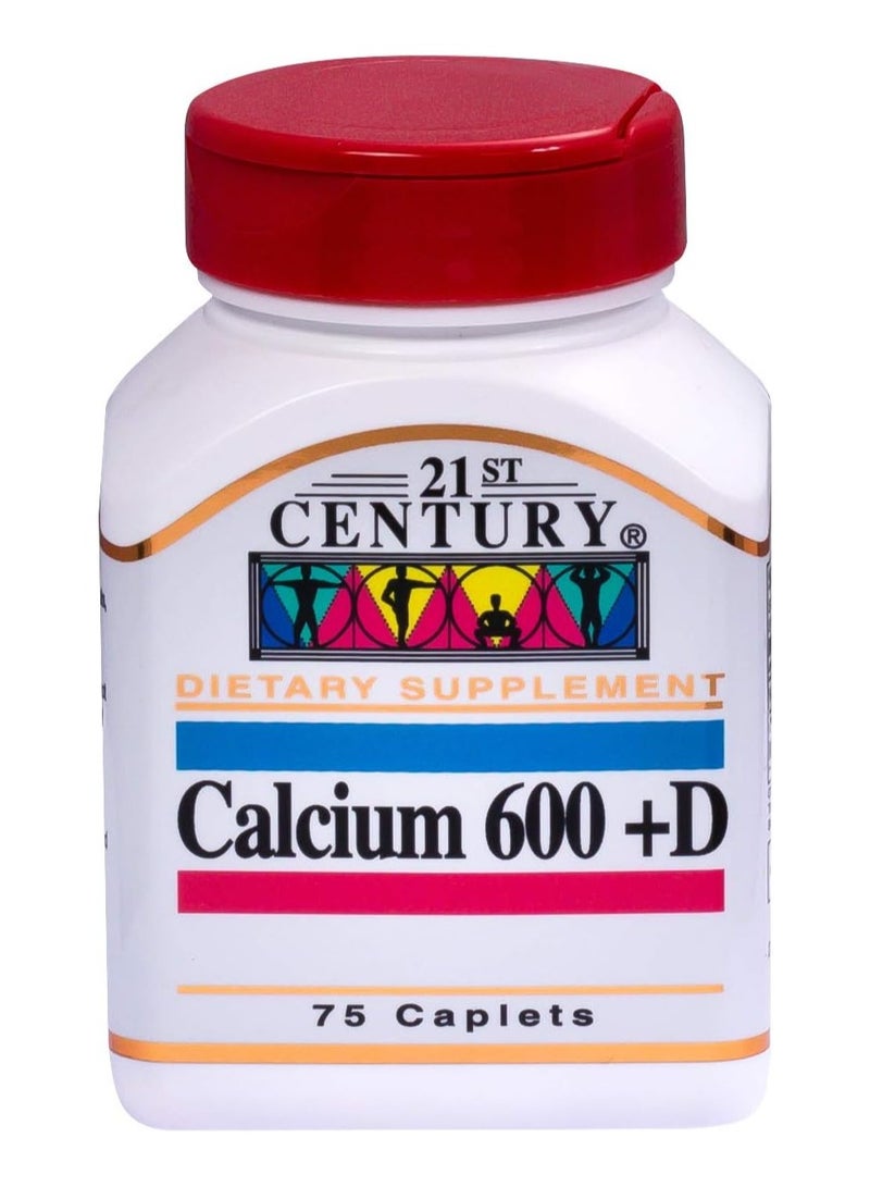 21st Century Calcium 600 Plus Vitamin D - 75 Caplets - Image 1