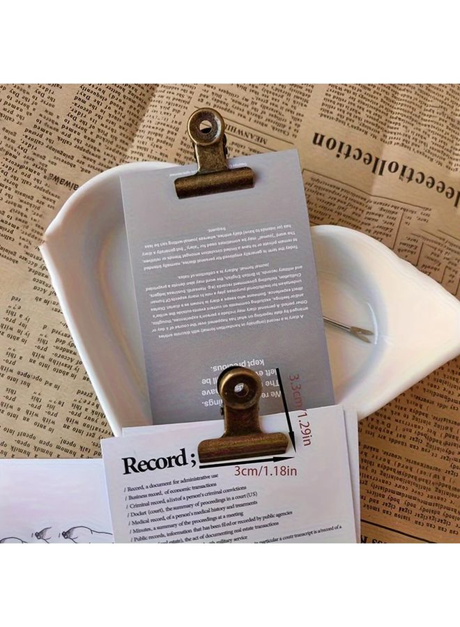 2pcs Vintage Bronze Metal Long Tailed Book Binding Clips Stationery Ticket Clips - Image 5