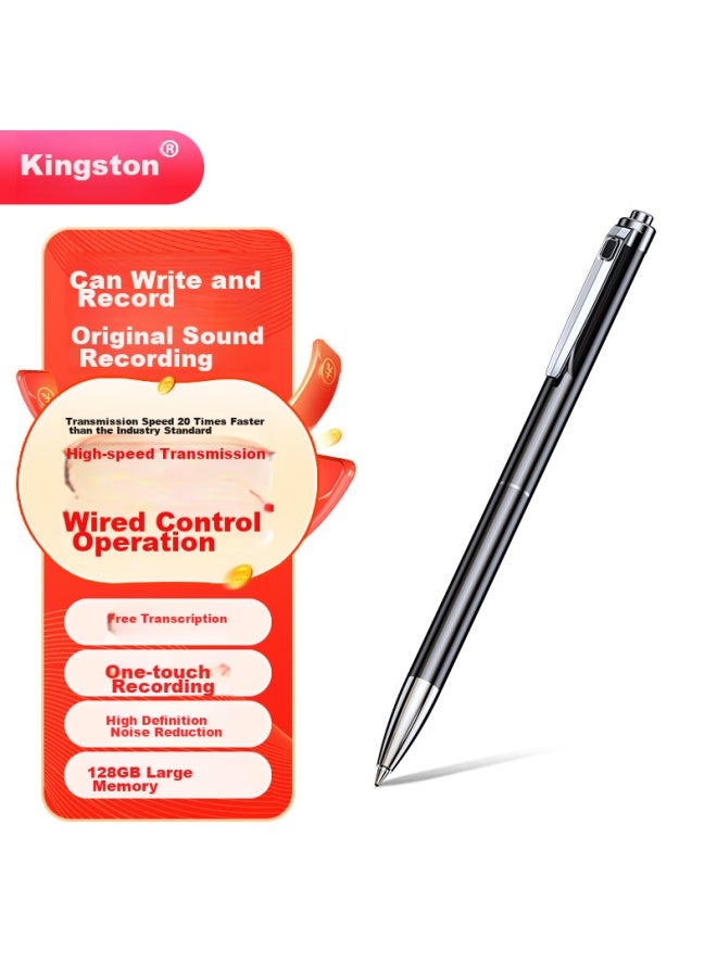 Yescool Voice Recorder A9 Upgraded Version, 128Gb, Edge-Writing And Recording, Ultra-Thin Portable Recording Device, Large Capacity, Long Standby Time, Voice-To Learning And Interview Tool - Image 1