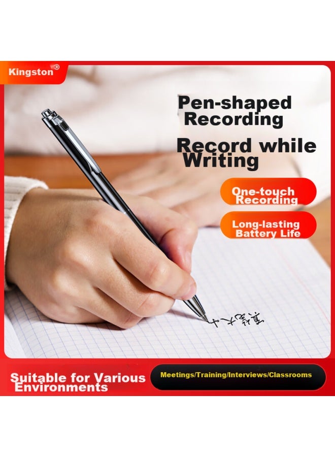 Yescool Voice Recorder A9 Upgraded Version, 128Gb, Edge-Writing And Recording, Ultra-Thin Portable Recording Device, Large Capacity, Long Standby Time, Voice-To Learning And Interview Tool - Image 2