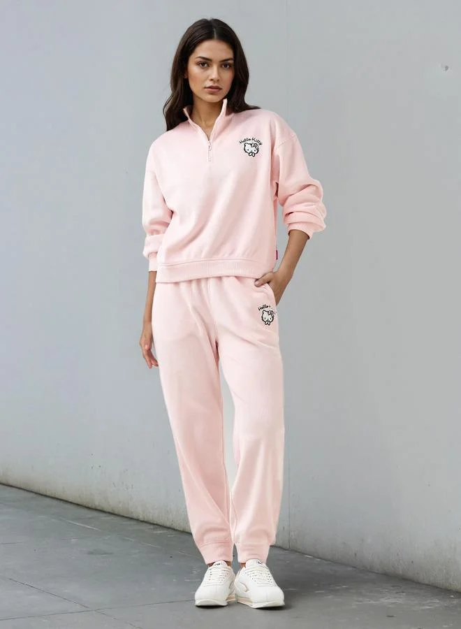 اس بي كاركترز سويت شيرت هالو كيتي مطرز مضلع