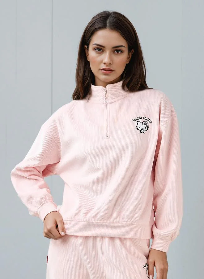 اس بي كاركترز سويت شيرت هالو كيتي مطرز مضلع