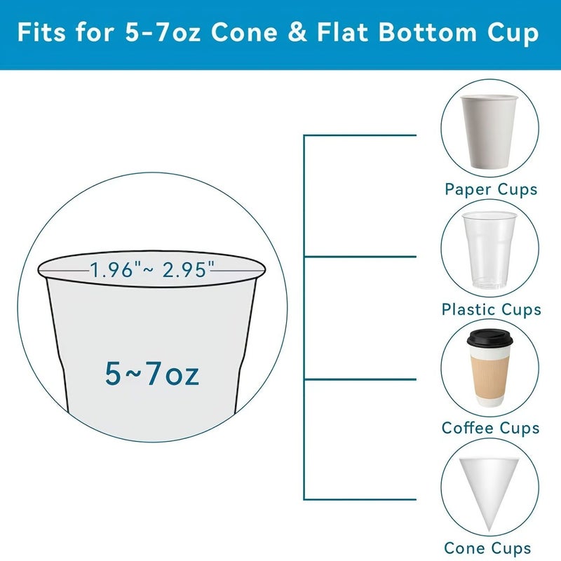 White Double Cup Dispenser 5-7oz Paper Plastic Pull Out Wall Mount Transparent Window - Image 5