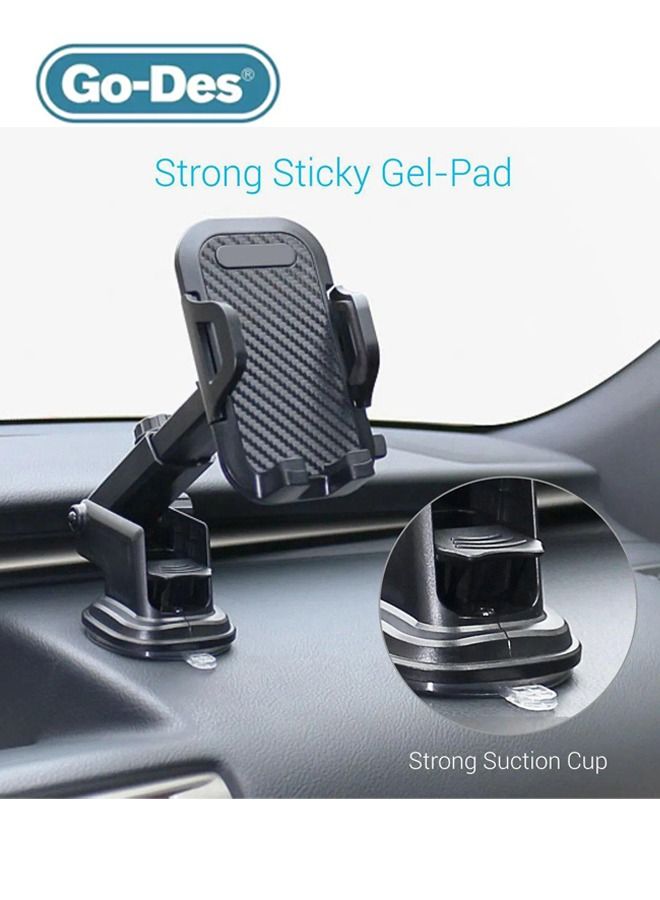 جو-ديز حامل السيارة العالمي Go-Des 360 درجة 2 في 1 GD-HD693 - أسود - Image 5