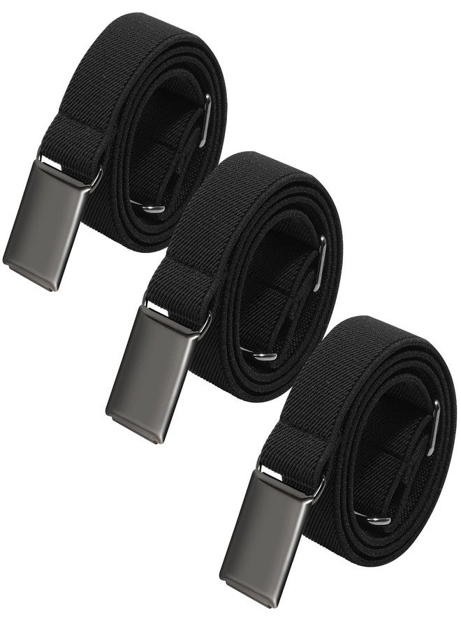 AWAYTR Toddler Boy Kids Buckle Belt - Adjustable Elastic Child Silver Buckle Belts for Girls, 3 Pieces (Royal blue/Navy blue/Black) - Image 1