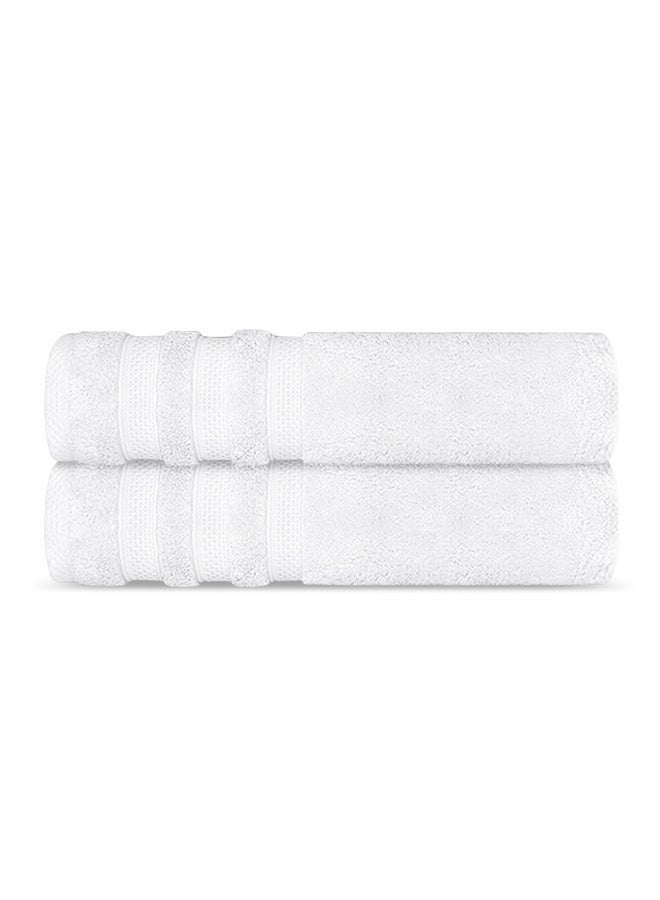 Lavish Touch Pack Of 2 Bath Mat White 50x80cm 1000 GSM Premium Cotton Highly Absorbent Floor Mat - Image 1