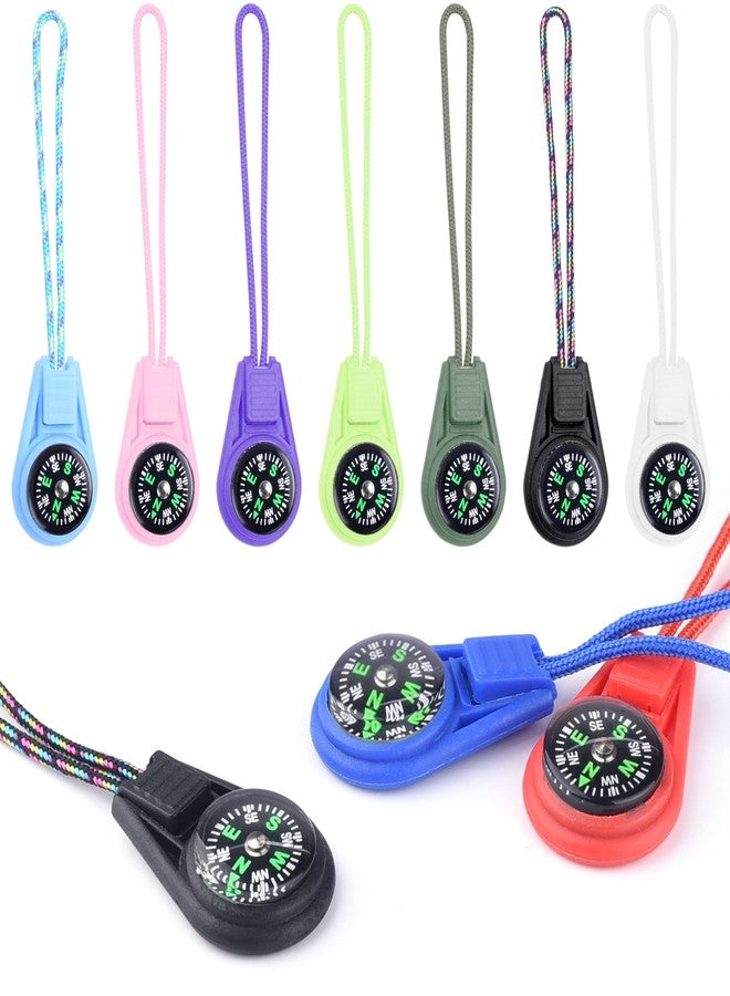 LongSLong Mini Compass for Kids Compasses Keychain，Button Compass Bulk Kit，Paracord Hiking Survival Small Compasses，Kids Scout Compass 10pcs - Image 1