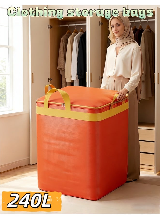 Clothes, blankets, storage bags, large capacity household moving and packing tools, waterproof and moisture-proof household or school leaving luggage bags (D-122M-ORANGE-S) - Image 1