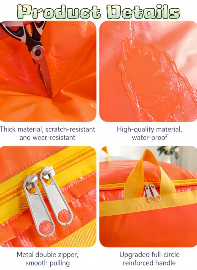 Clothes, blankets, storage bags, large capacity household moving and packing tools, waterproof and moisture-proof household or school leaving luggage bags (D-122M-ORANGE-S) - Image 5