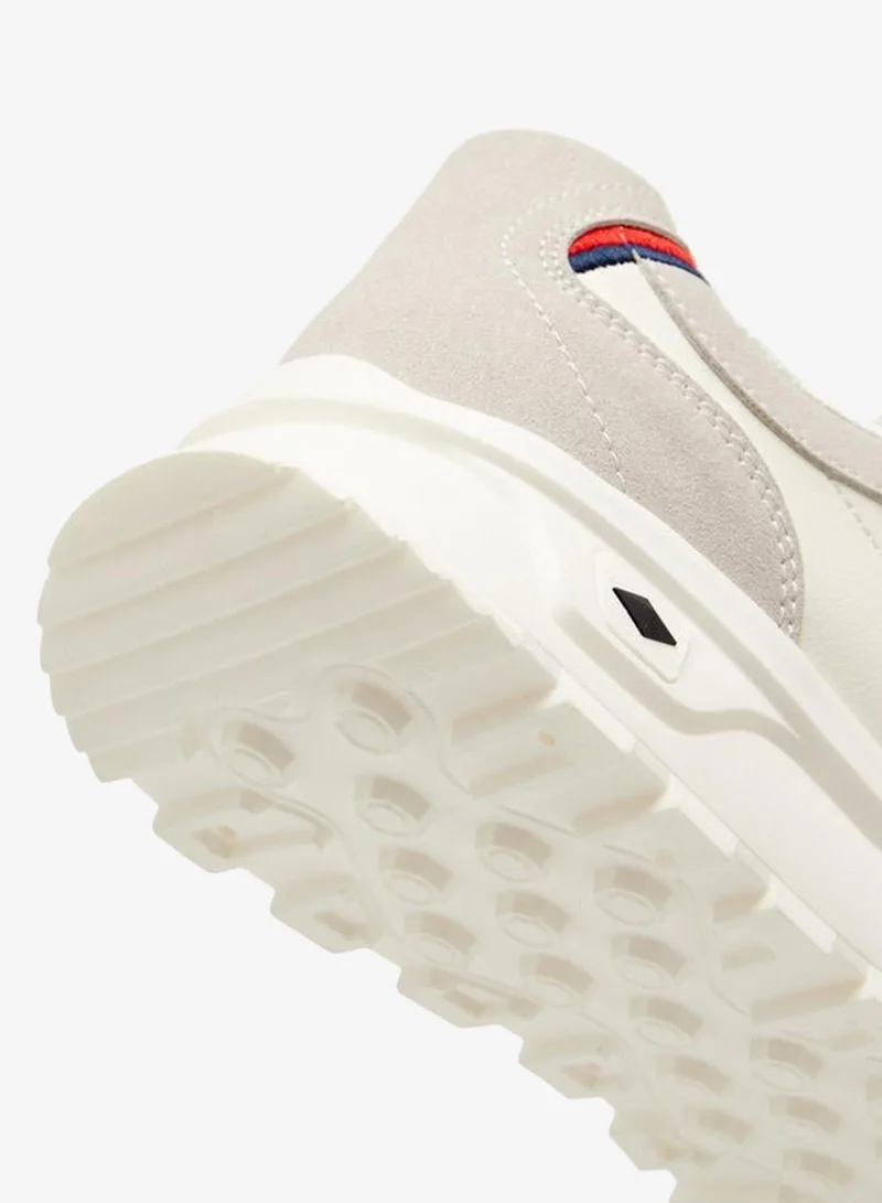 Lee Cooper WHITE Men's Panelled Lace-Up Sneakers for Men | Best Price UAE