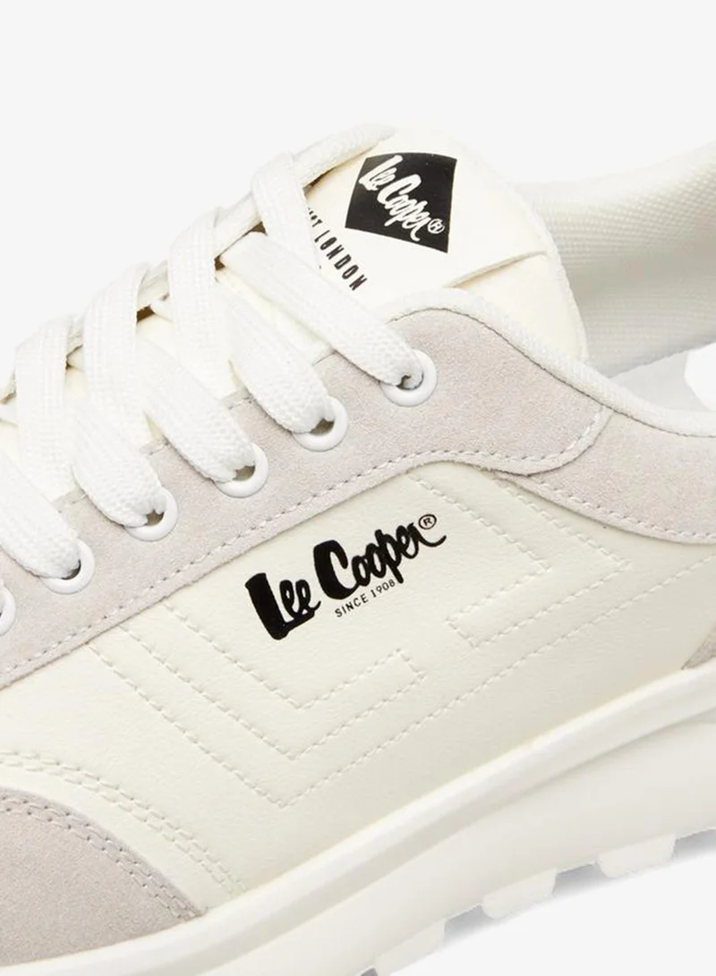 Lee Cooper WHITE Men's Panelled Lace-Up Sneakers for Men | Best Price UAE
