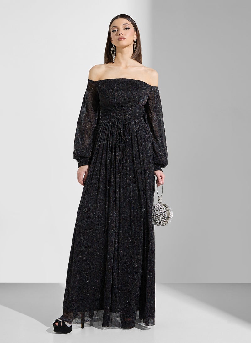 Ella Limited Edition Off-Shoulder Glitter Dress  - Image 1
