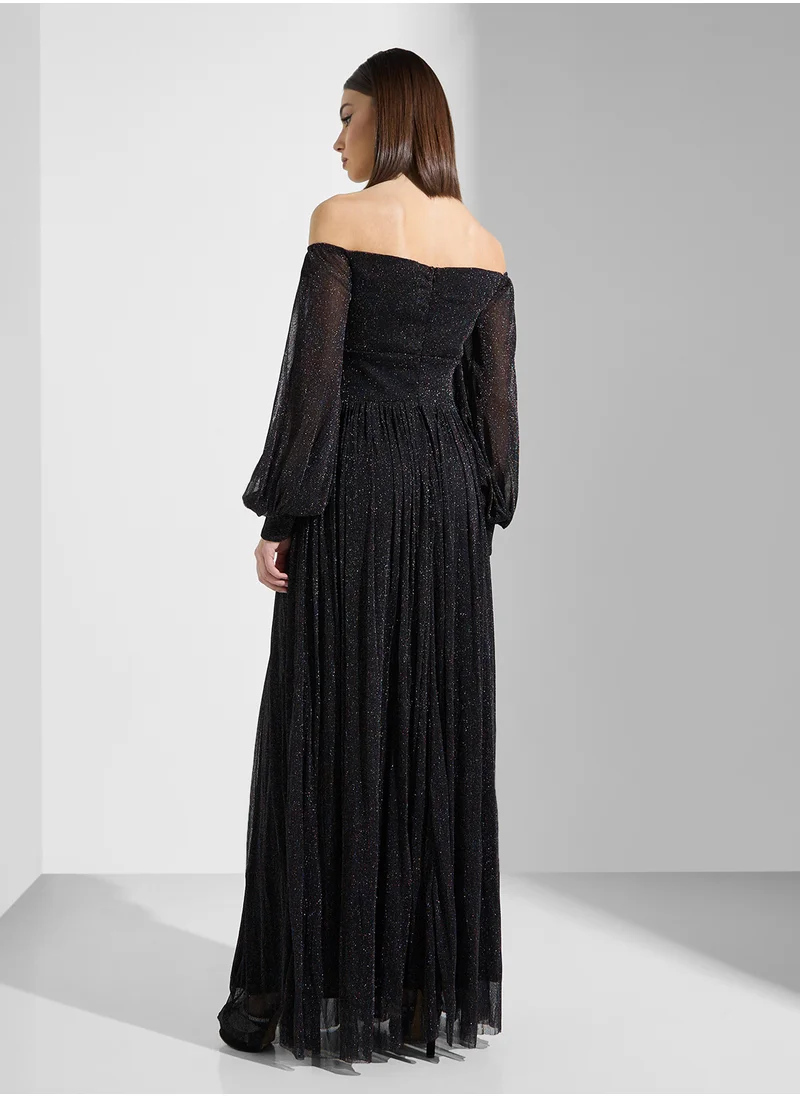 Ella Limited Edition Off Shoulder Shimmer Dress