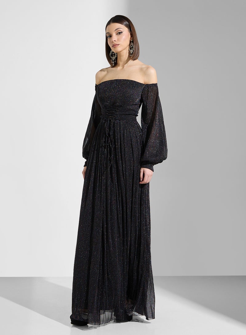 Ella Limited Edition Off-Shoulder Glitter Dress  - Image 4
